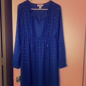 Vintage style blue maternity dress